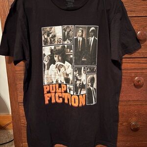 Vintage Pulp Fiction Black Graphic Tee Travolta Jackson size M men’s